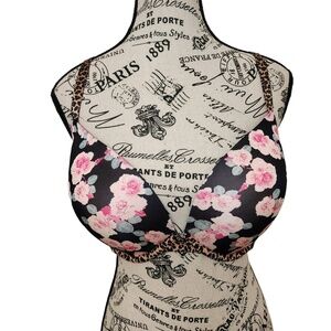 Victoria Secret Floral with‎ Animal Print Trim T-Shirt Bra Size 36D